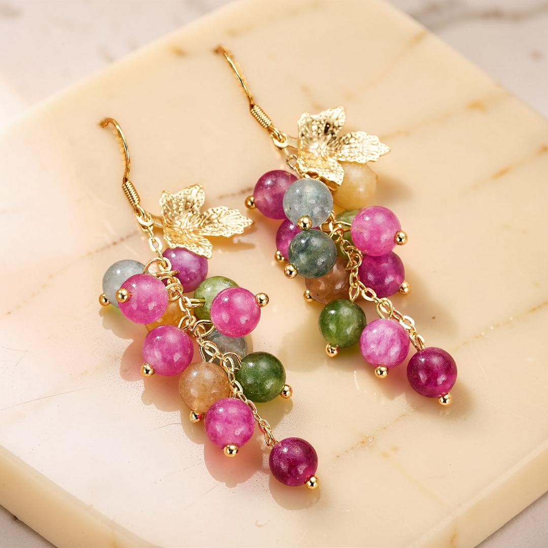 Boucles d’Oreilles Tourmaline – Vigne Enchantée