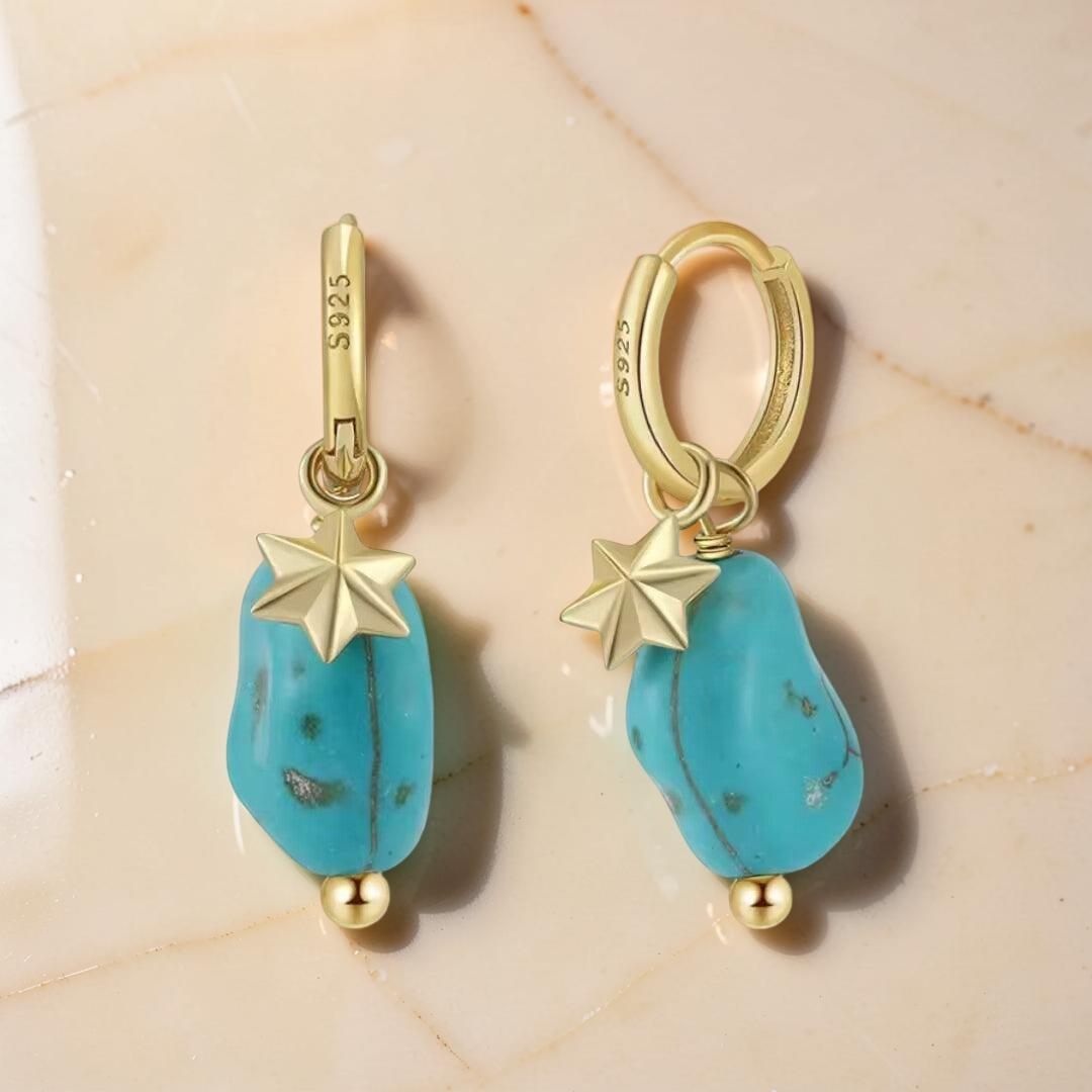 Boucles d’Oreilles Turquoise – Larmes du Ciel, Argent