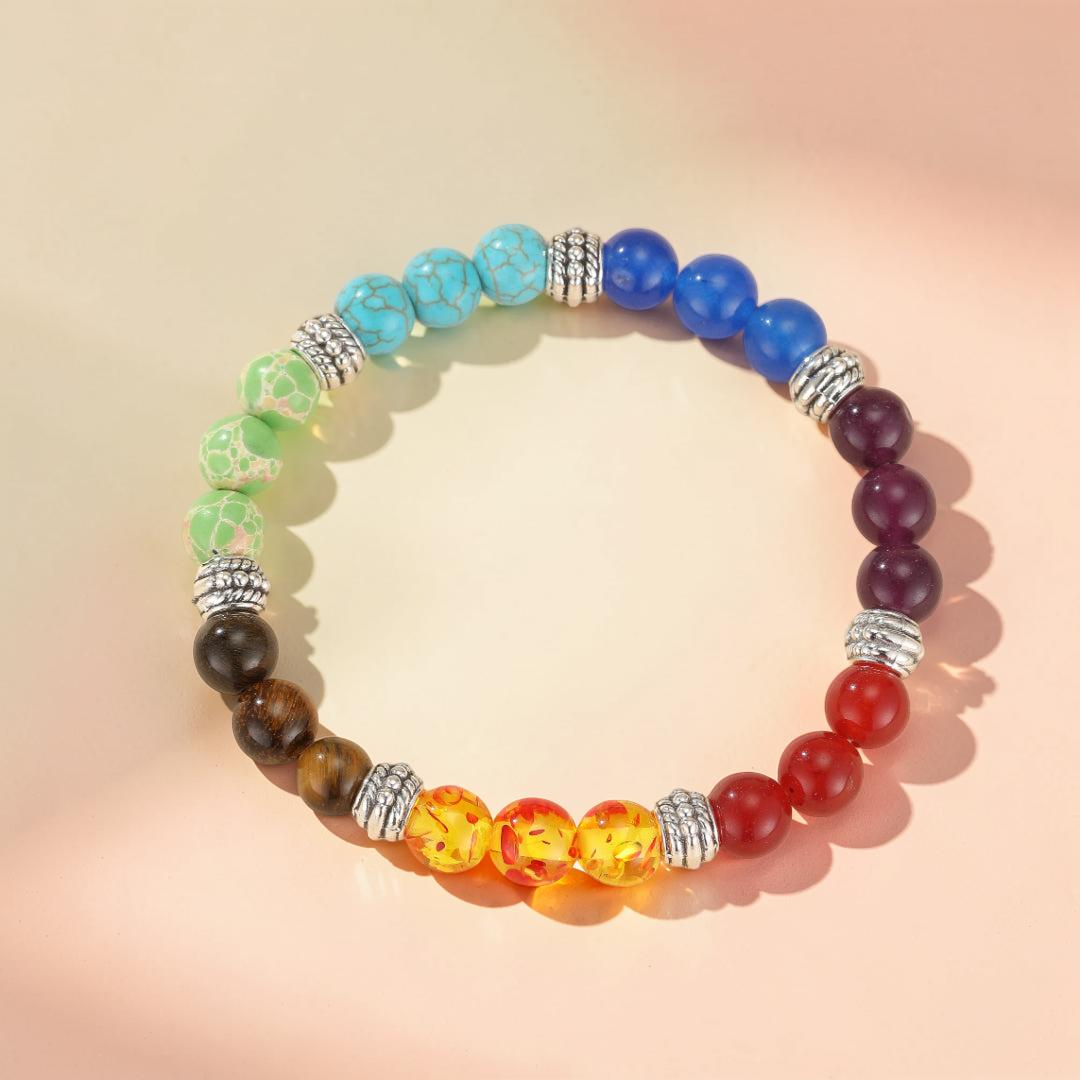 Bracelet 7 Chakras en Pierres Naturelles – Sphères de Lumière