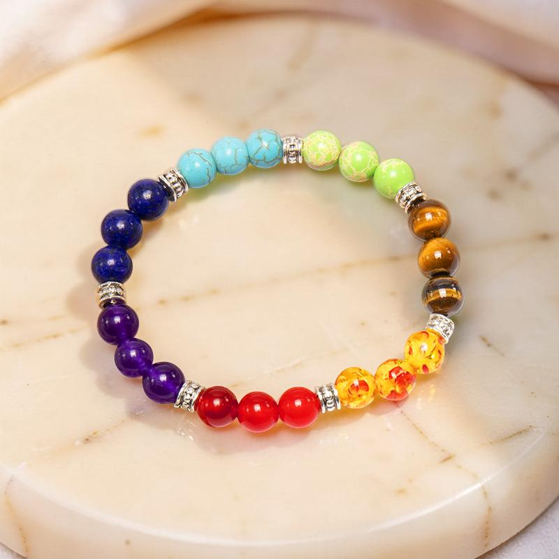 Bracelet 7 Chakras en Pierres Naturelles – Sphères de Lumière