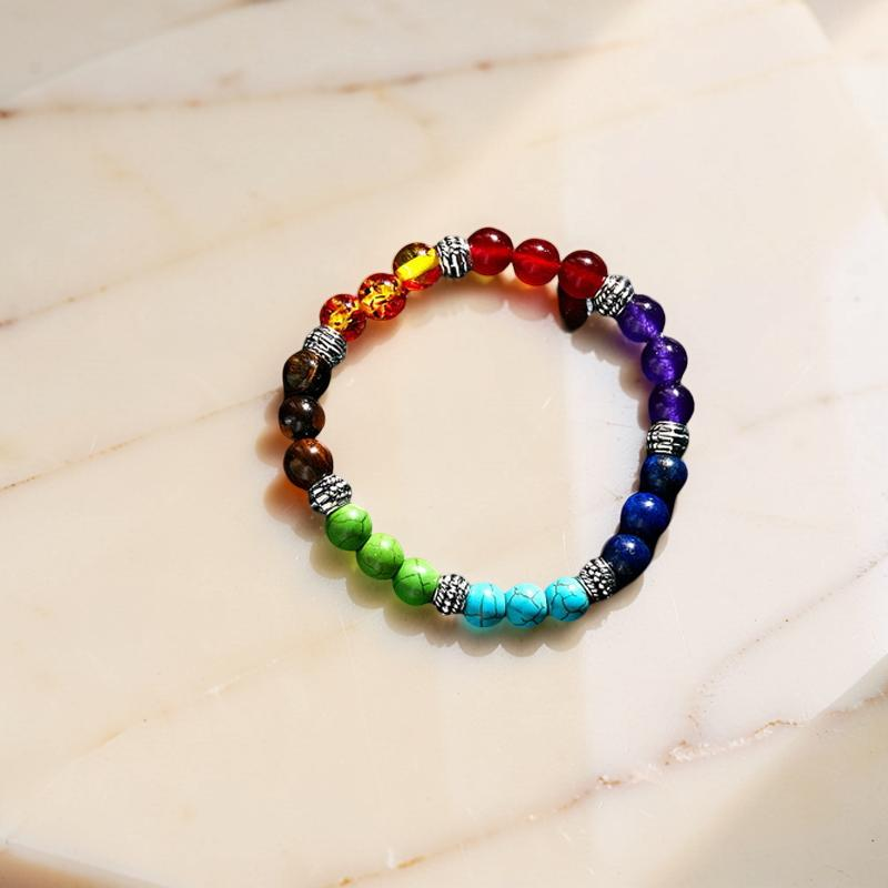 Bracelet 7 Chakras en Pierres Naturelles – Sphères de Lumière
