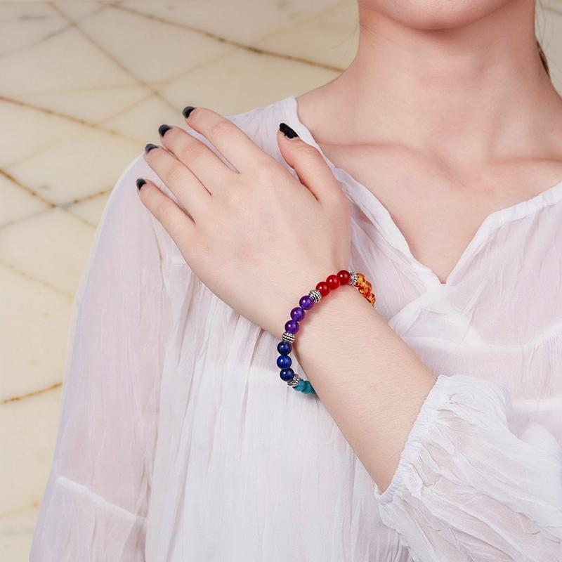 Bracelet 7 Chakras en Pierres Naturelles – Sphères de Lumière