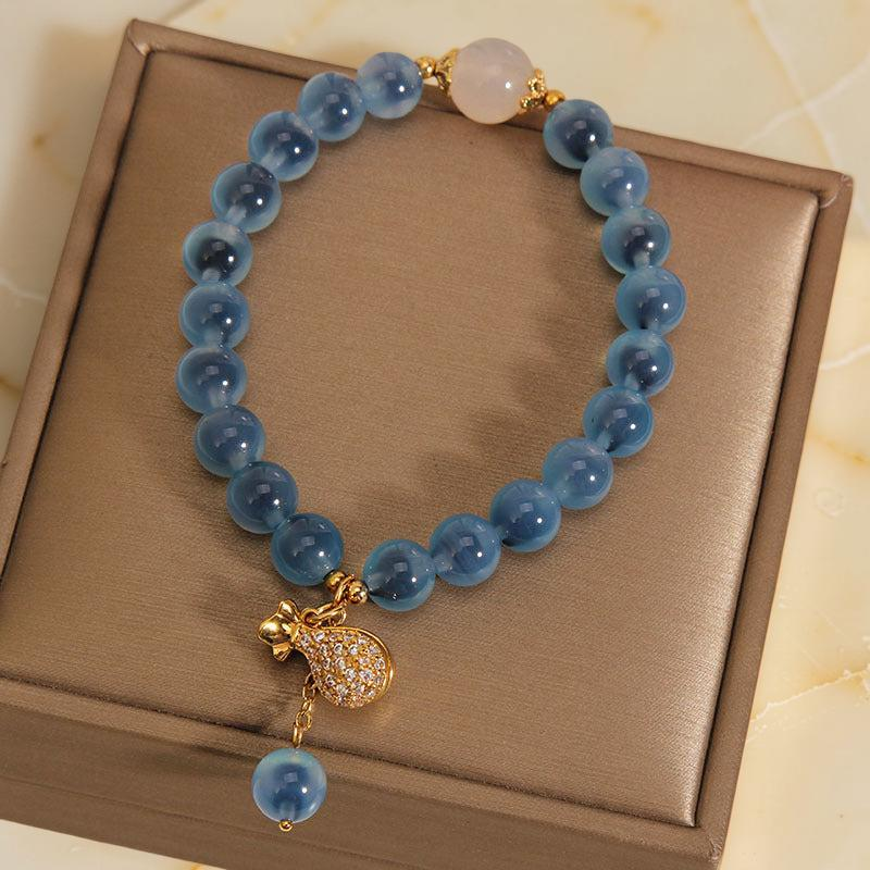 Bracelet Agate Bleu – Trésor Océanique