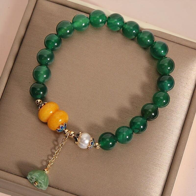 Bracelet Agate et Lotus – Forestière