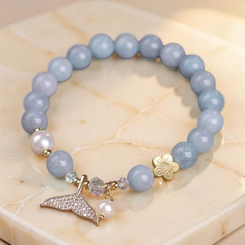 Bracelet Aigue Marine et Perle – Apaisement de Mer