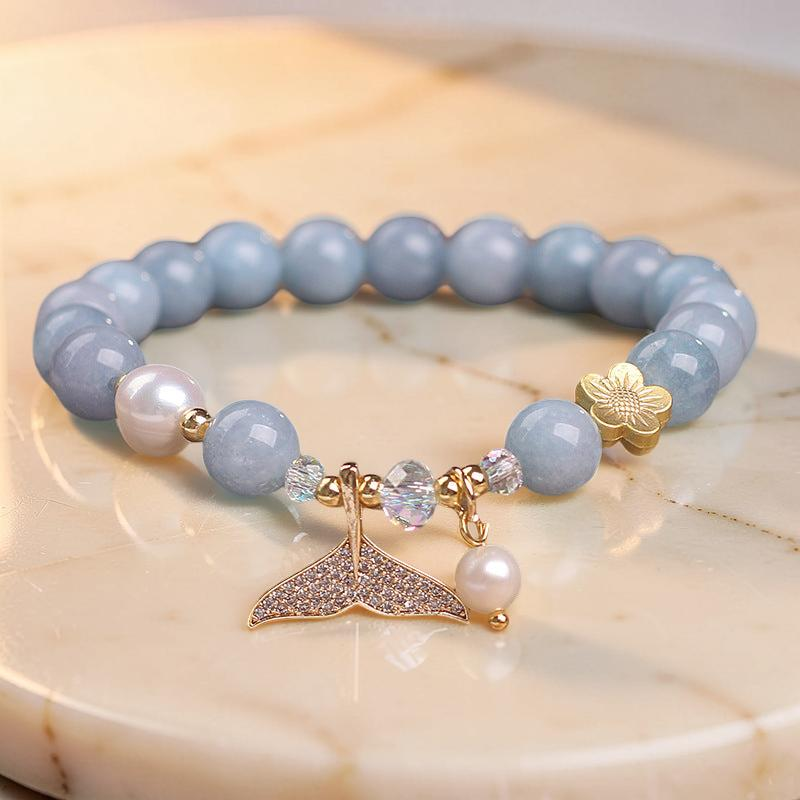 Bracelet Aigue Marine et Perle – Apaisement de Mer