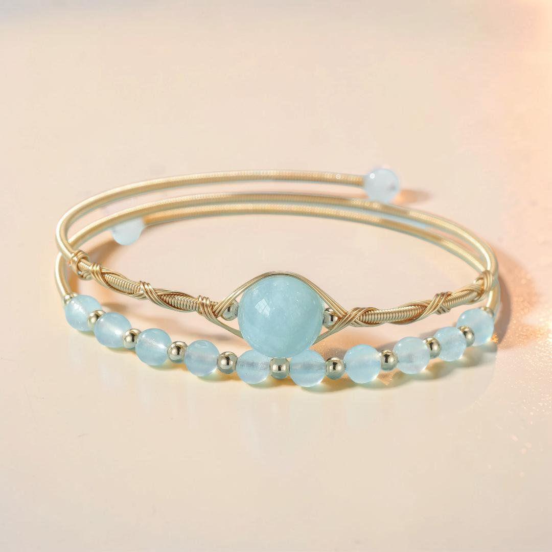 Bracelet Aigue Marine – Perle d’Océan