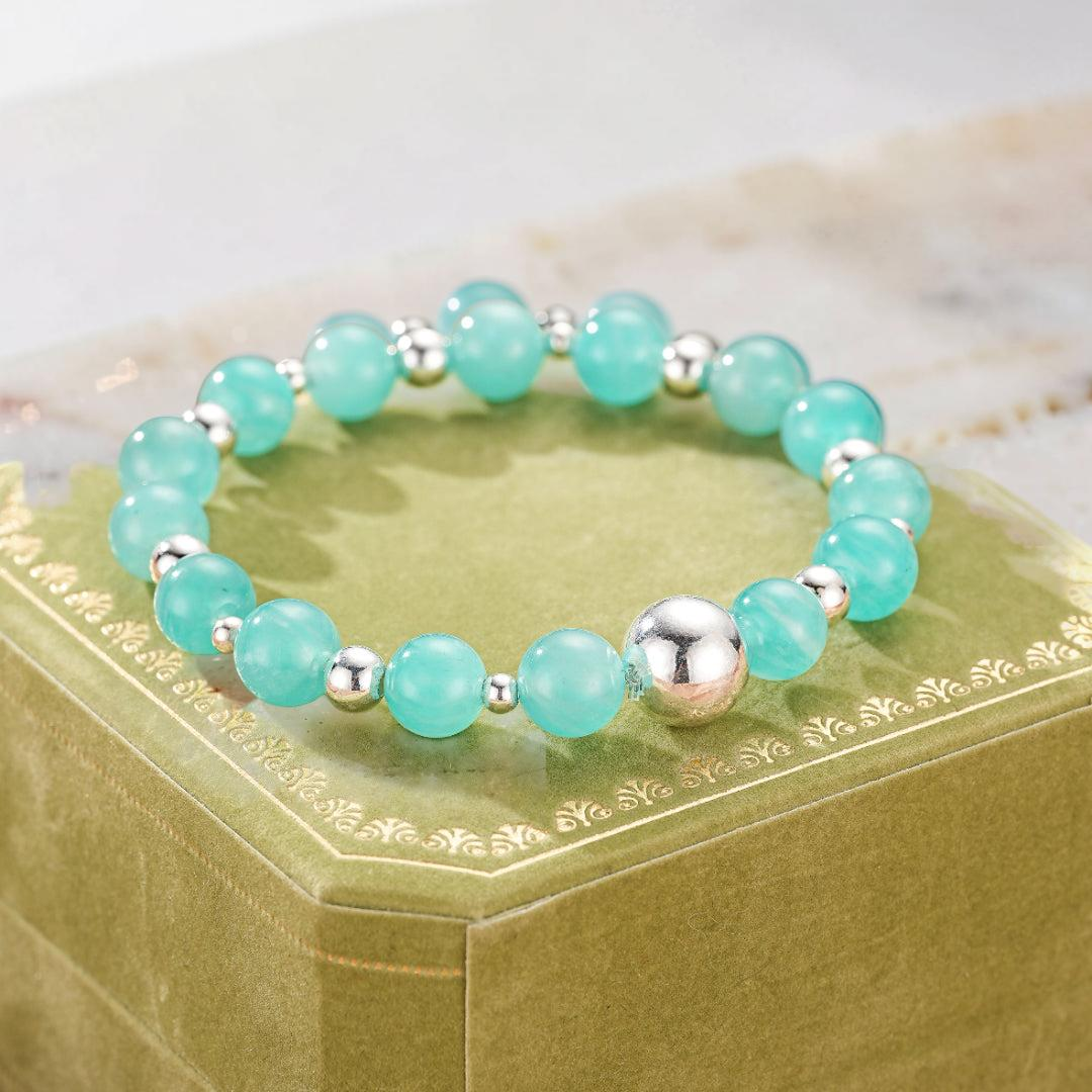 Bracelet Amazonite – Énergie Pure, Argent