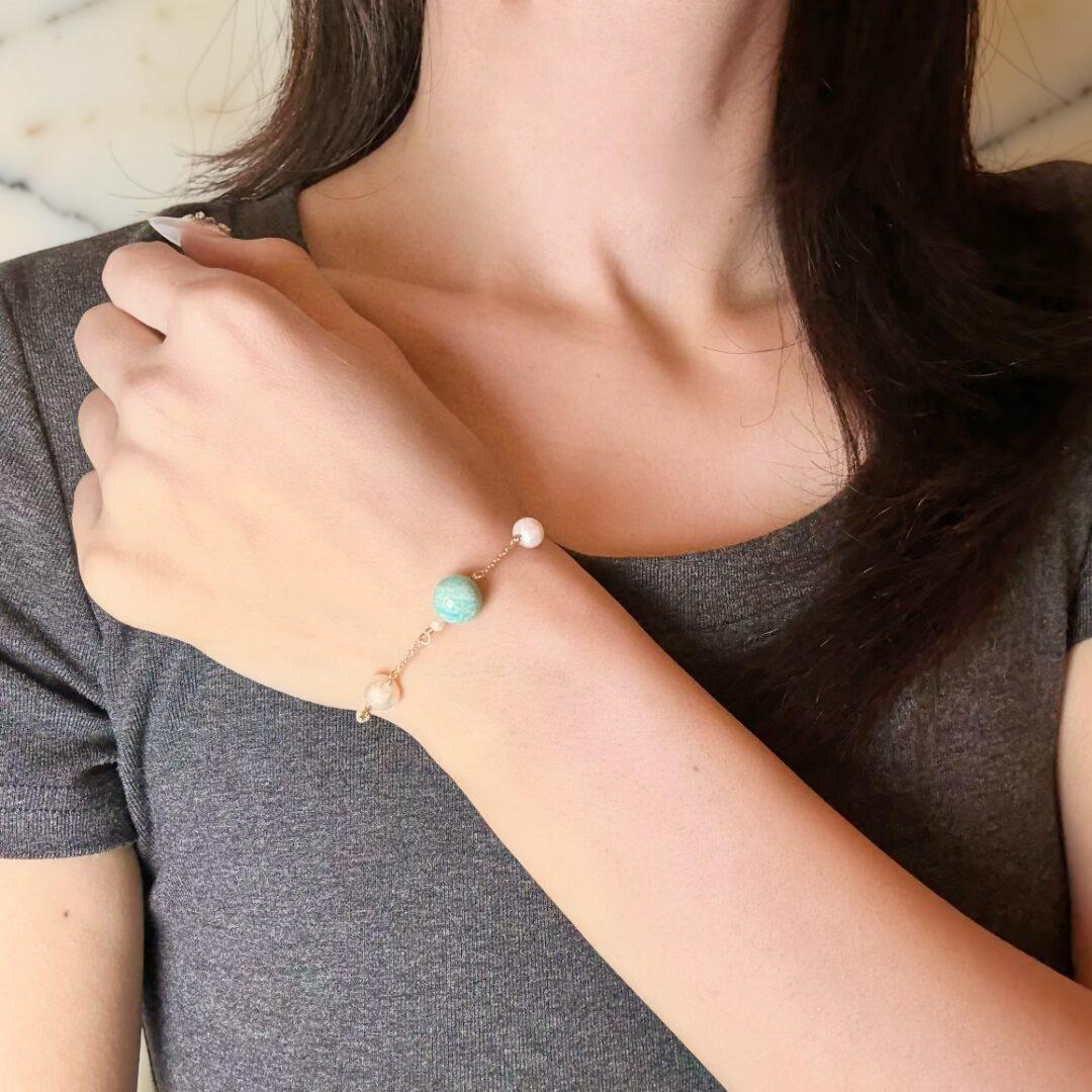 Bracelet Amazonite et Perles – Rêve d'Aurore