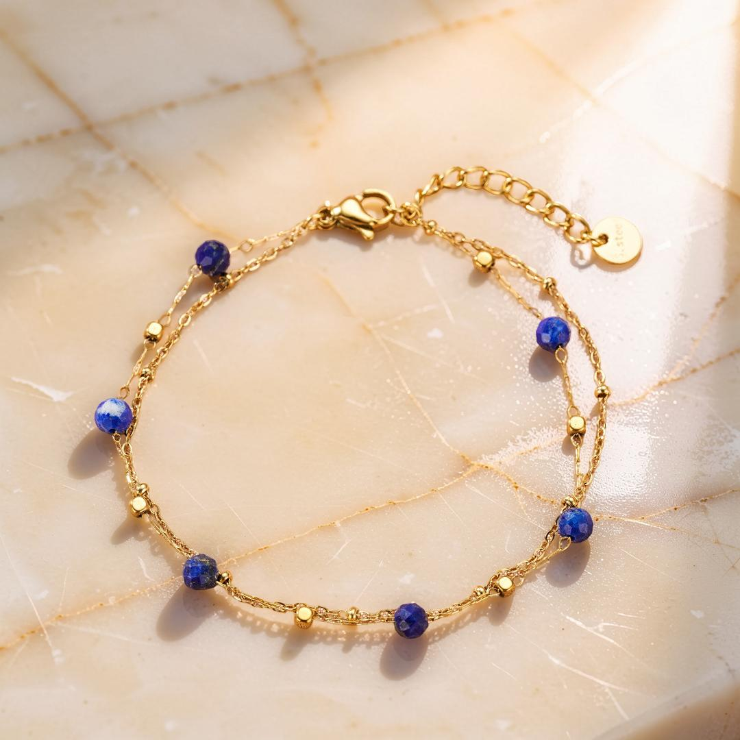 Bracelet Amazonite/Lapis Lazuli – Constellation Fine