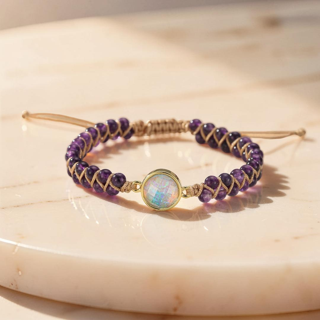 Bracelet Améthyste et Opale – Création Divine