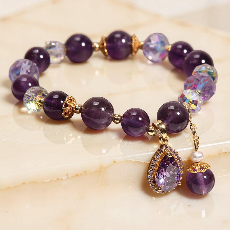 Bracelet Améthyste et Quartz Clair – Merveille