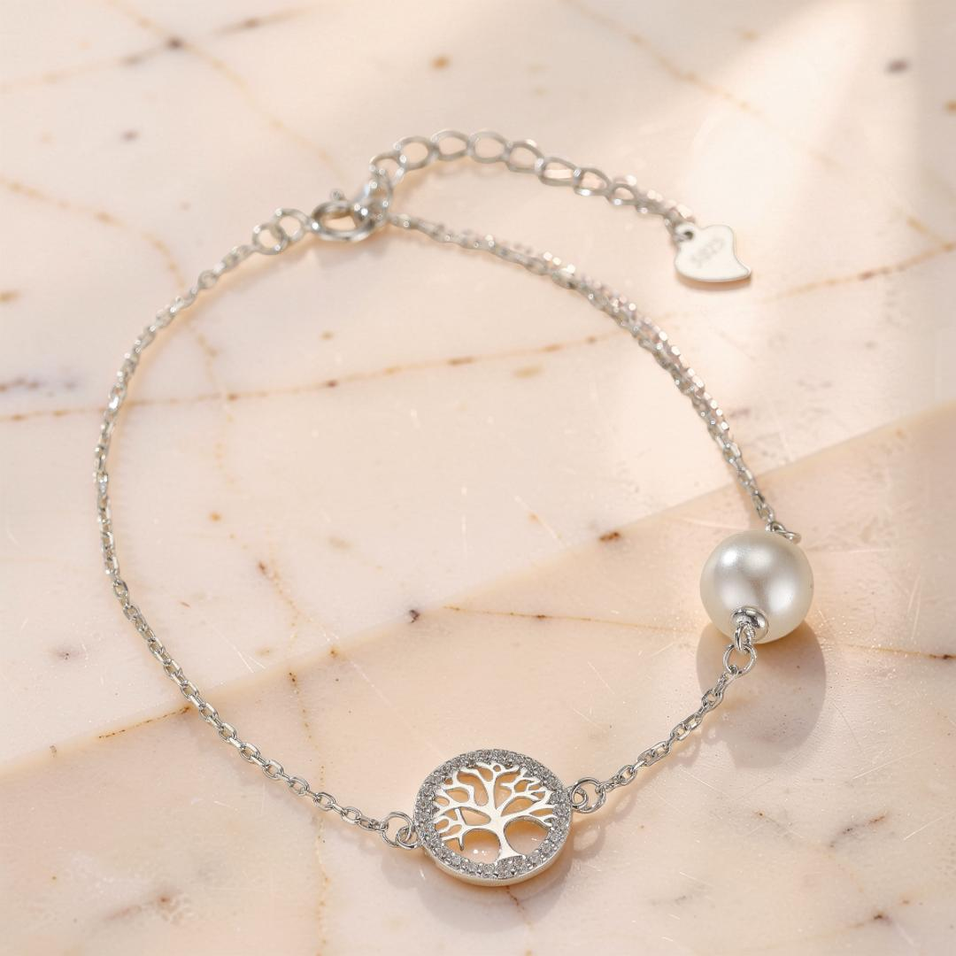 Bracelet Arbre de Vie et Perle – Vitalité, Argent 925