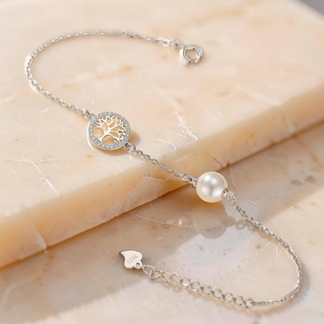 Bracelet Arbre de Vie et Perle – Vitalité, Argent 925