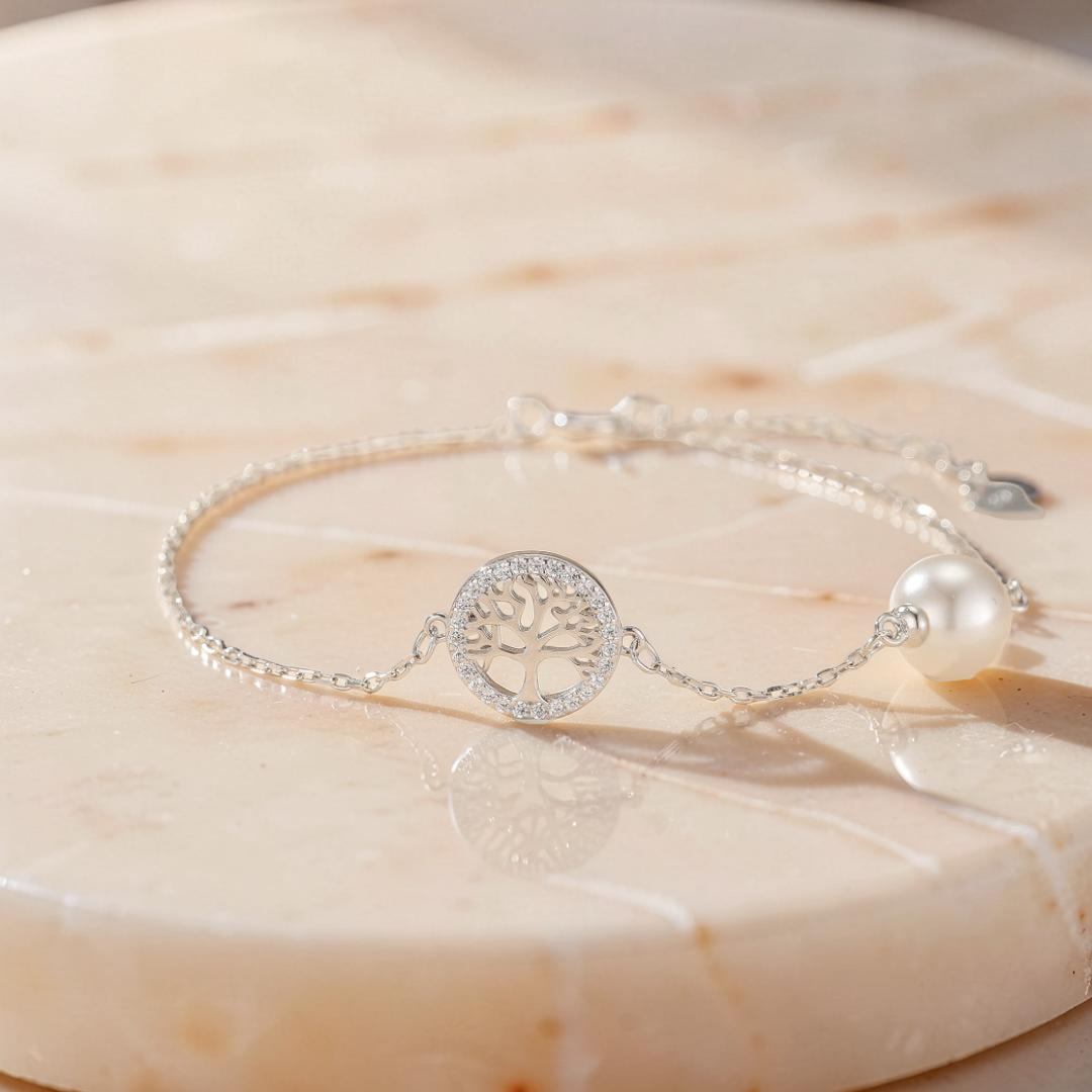 Bracelet Arbre de Vie et Perle – Vitalité, Argent 925