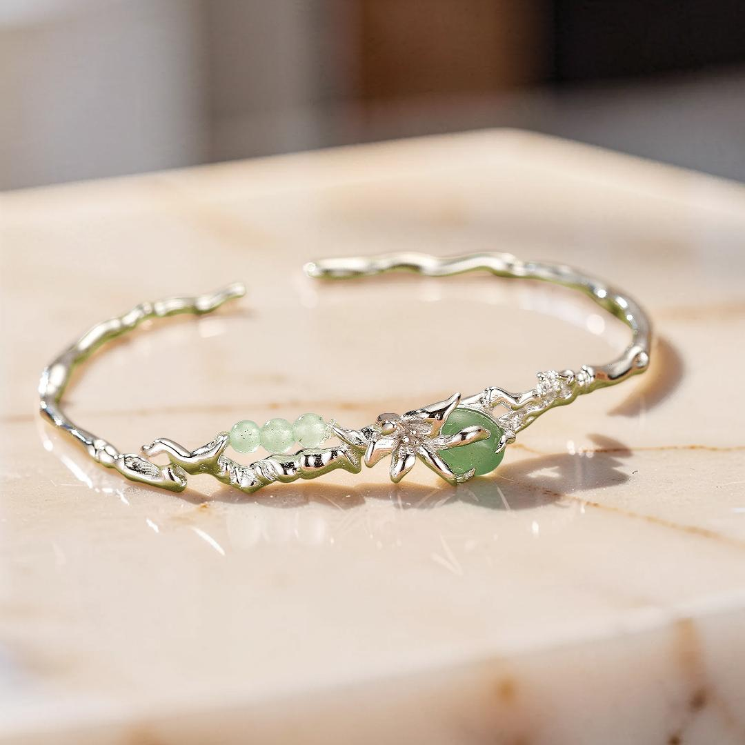 Bracelet Aventurine – Esprit Sauvage, Argent