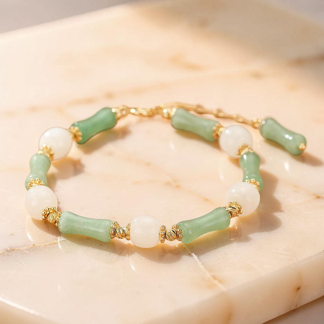Bracelet Aventurine et Jade – Danse des Pierres