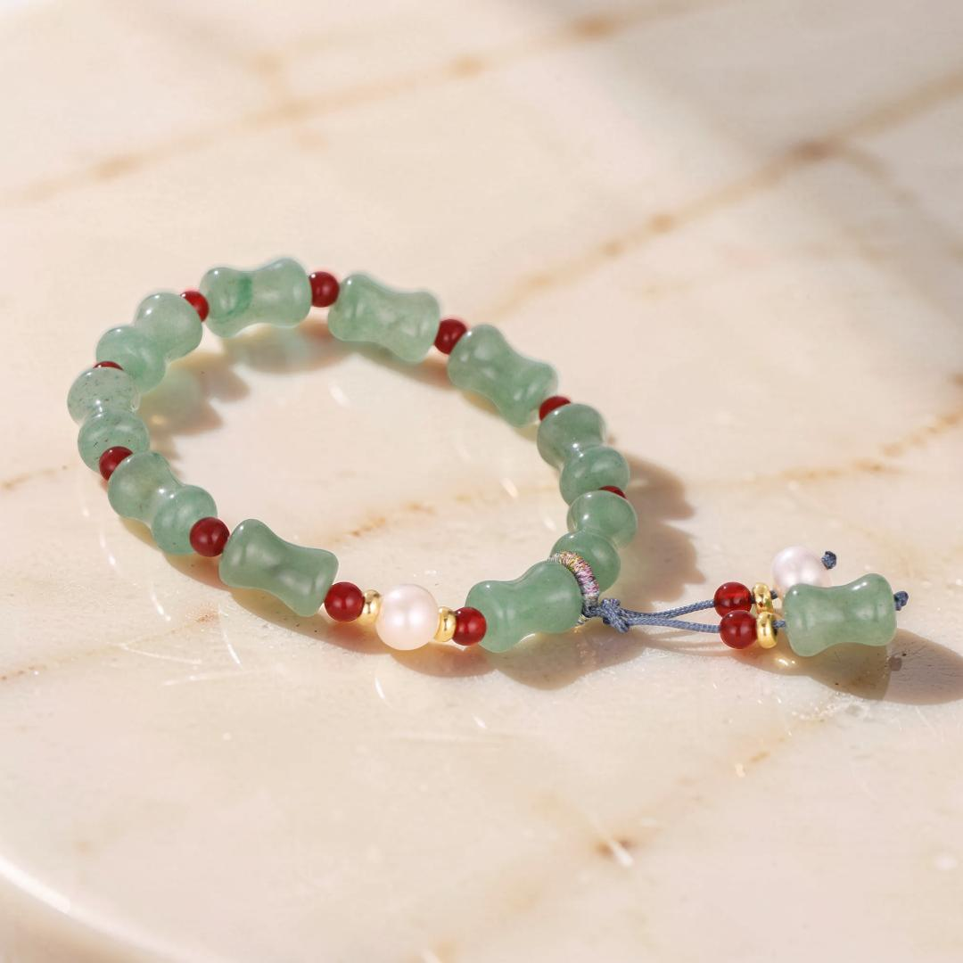 Bracelet Aventurine et Perle – Fleur de Sérénité