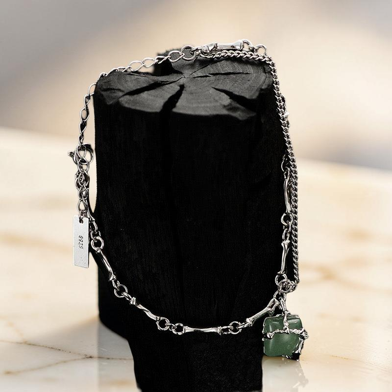 Bracelet Aventurine – Fleur de Sérénité, Argent