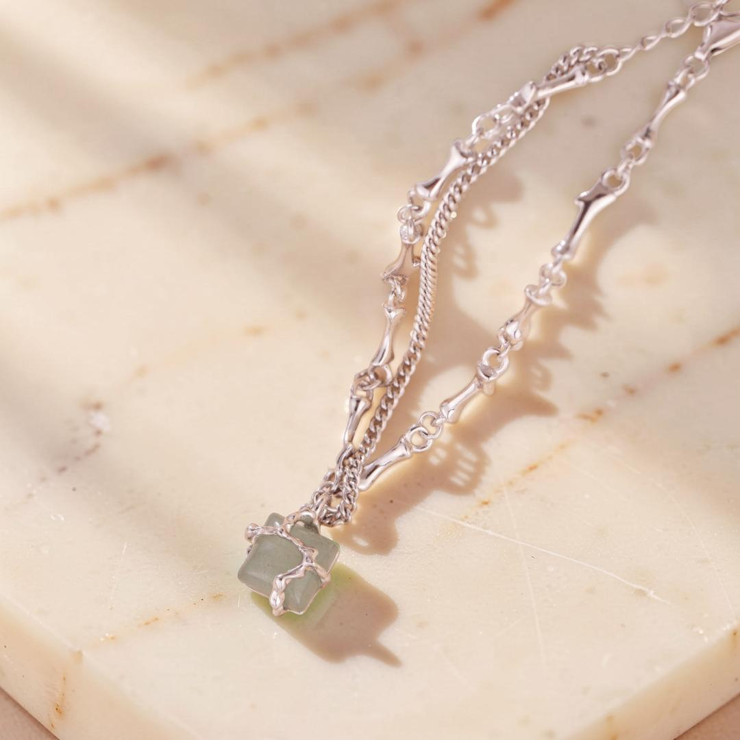 Bracelet Aventurine – Fleur de Sérénité, Argent