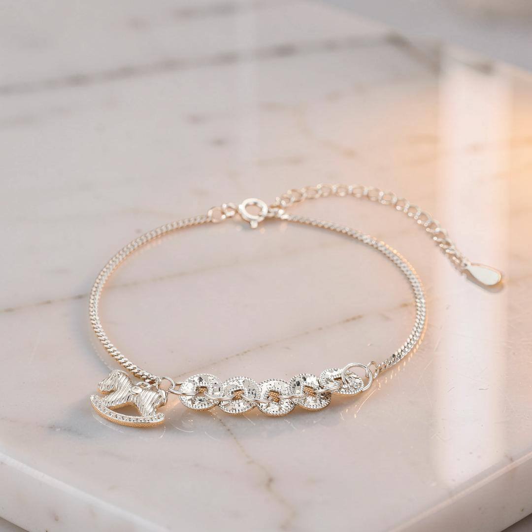 Bracelet Cheval – Pièce d’Équilibre, Argent