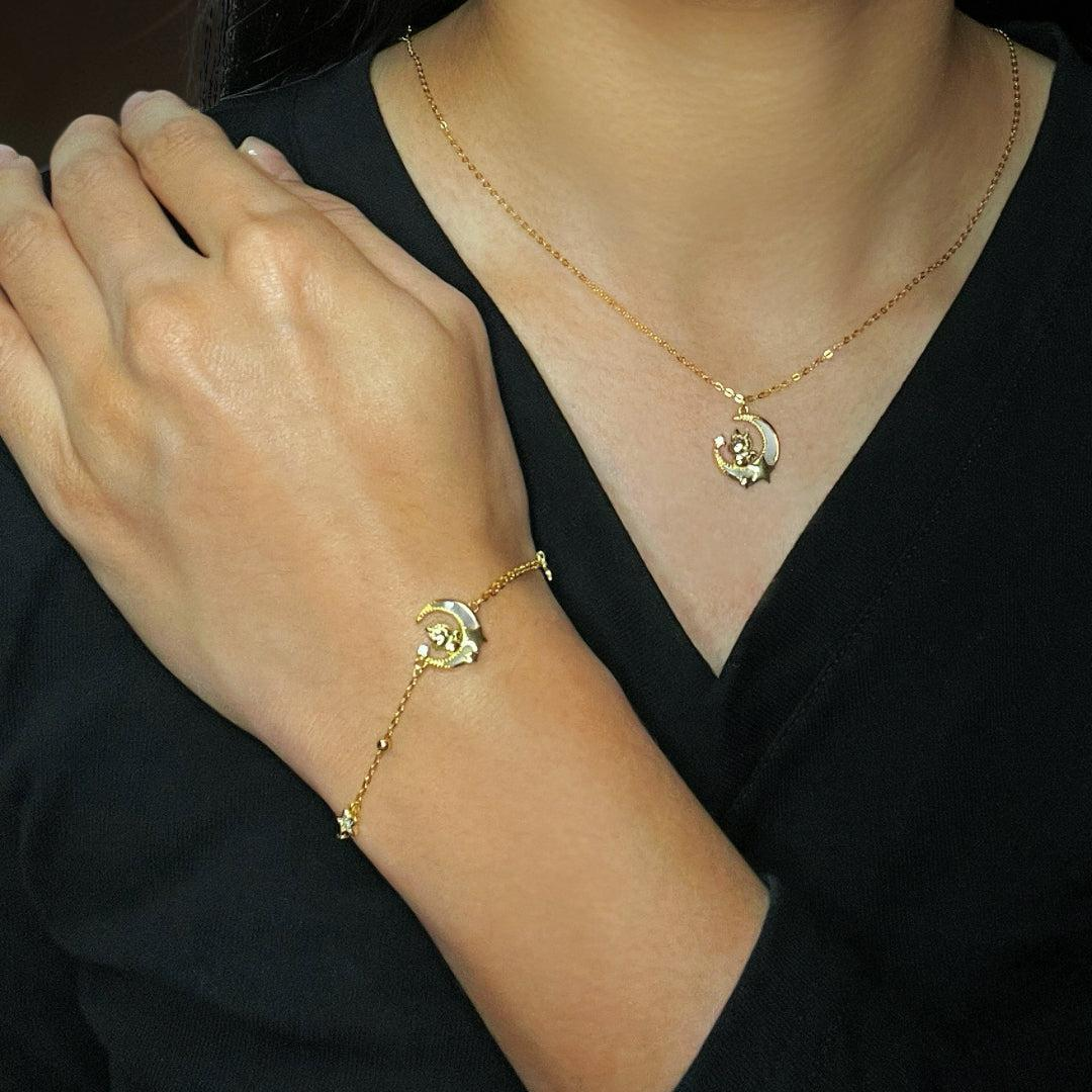Bracelet Cheval – Rêve Étoilé, Argent Plaqué Or