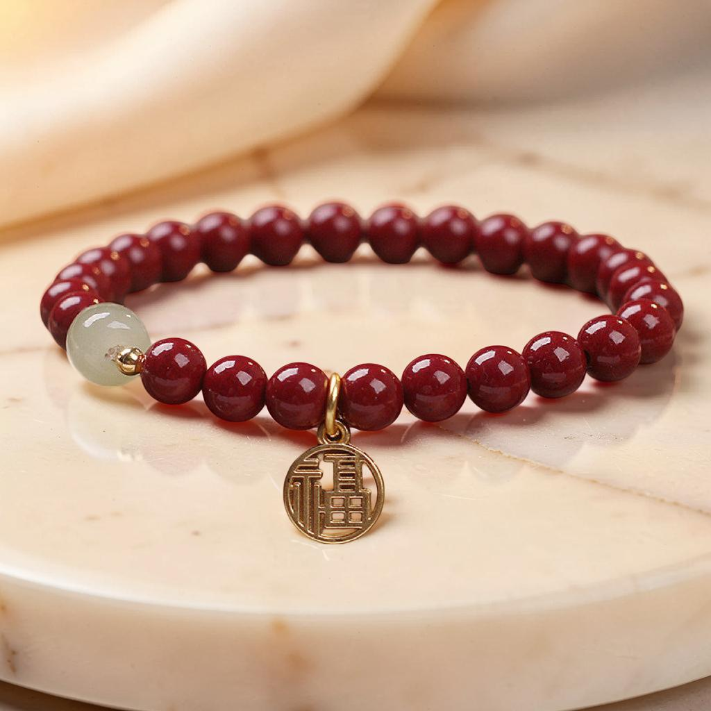 Bracelet Cinabre et Jade – Force Flamboyante