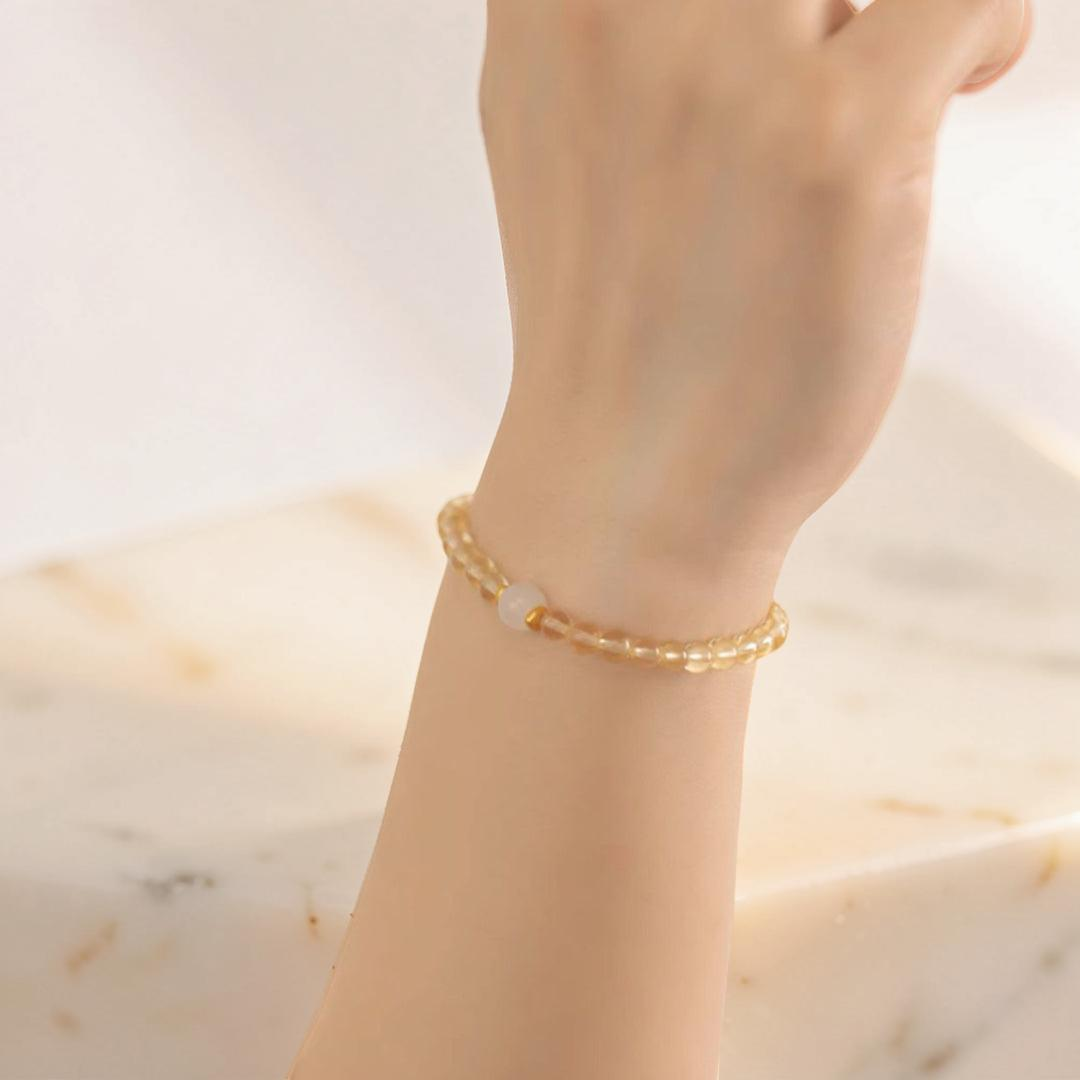 Bracelet Citrine et Jade – Aura de Prospérité