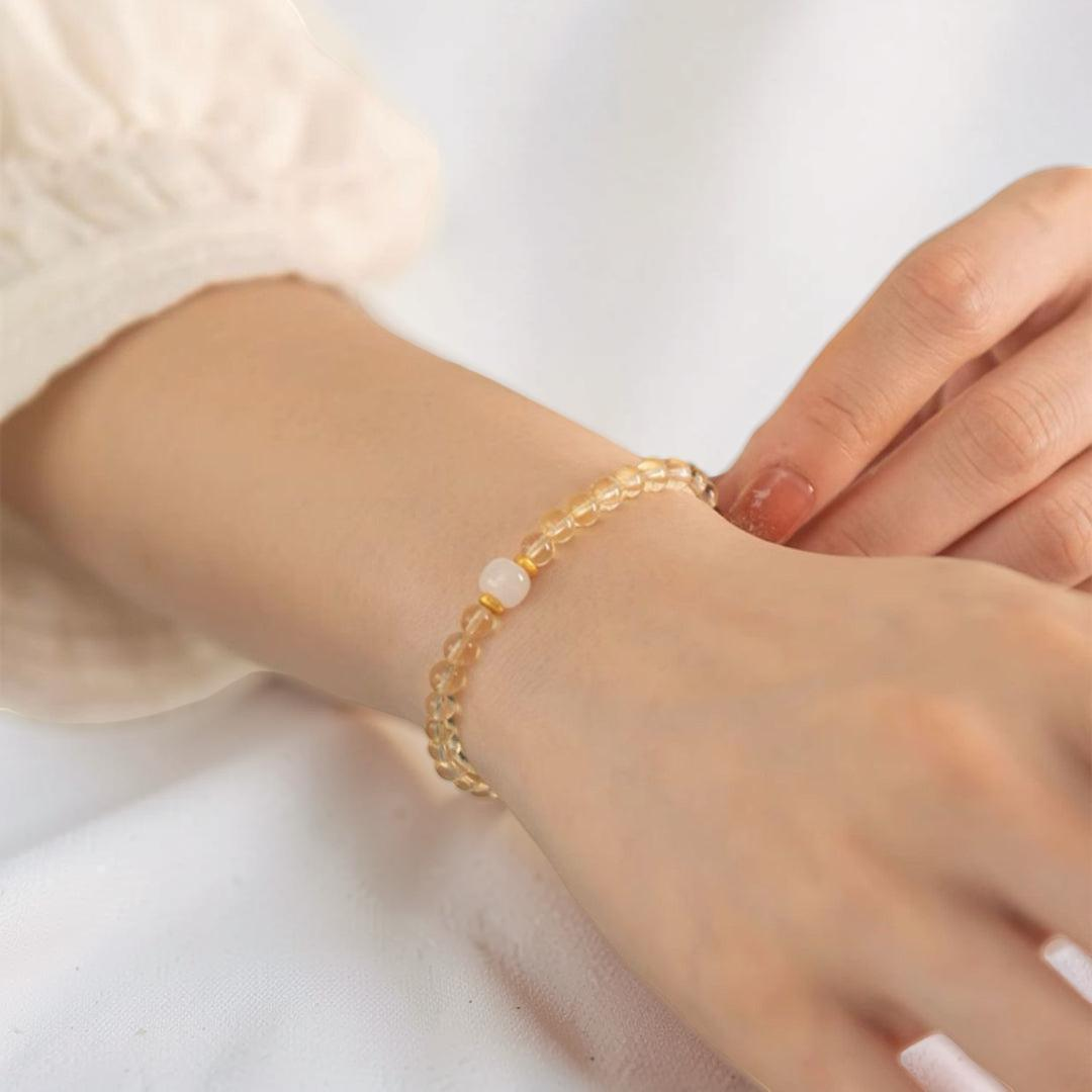 Bracelet Citrine et Jade – Aura de Prospérité