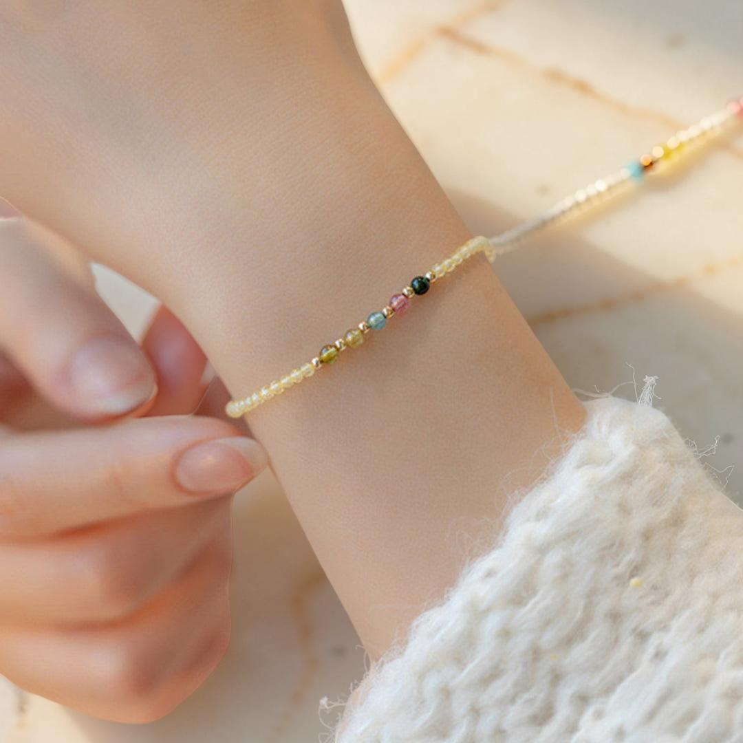 Bracelet Citrine et Tourmaline – Abondance Arc-en-Ciel