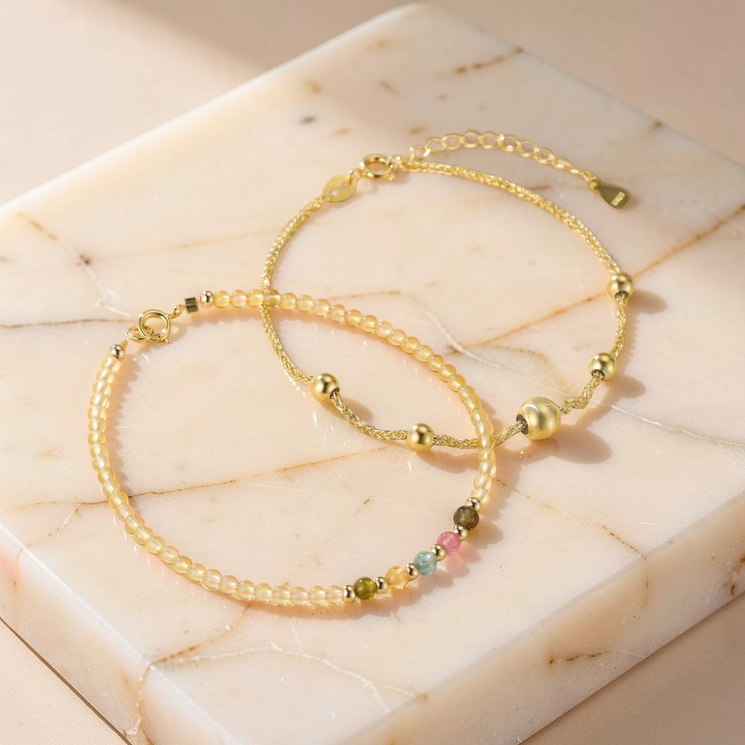 Bracelet Citrine et Tourmaline – Abondance Arc-en-Ciel