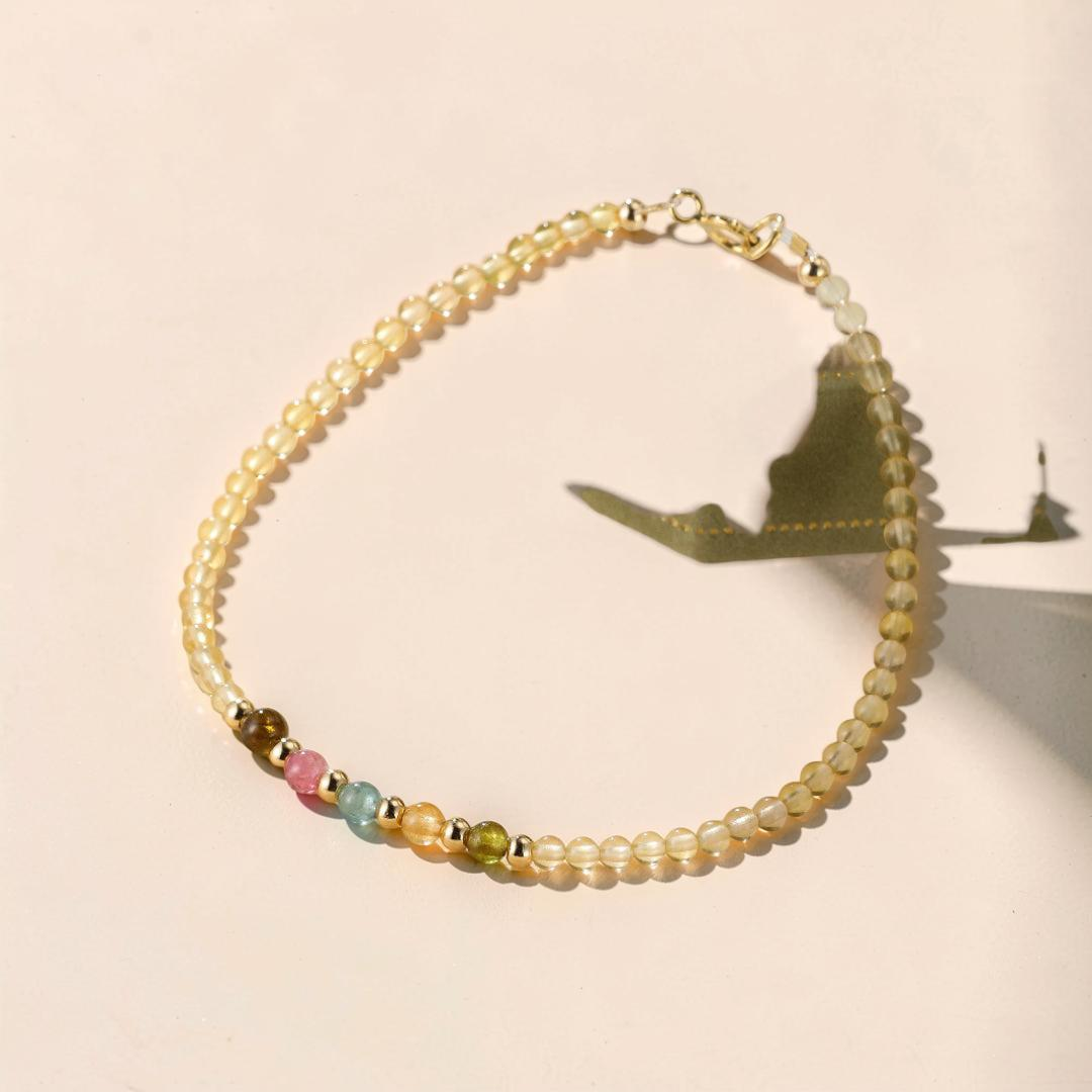 Bracelet Citrine et Tourmaline – Abondance Arc-en-Ciel