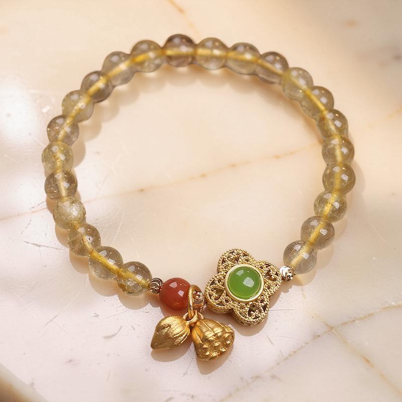 Bracelet Citrine Lotus – Prospérité et Optimisme