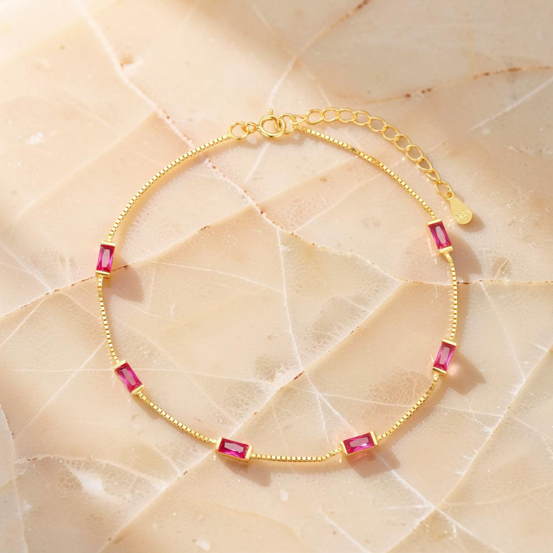 Bracelet Cornaline – Charme de Feu, Argent