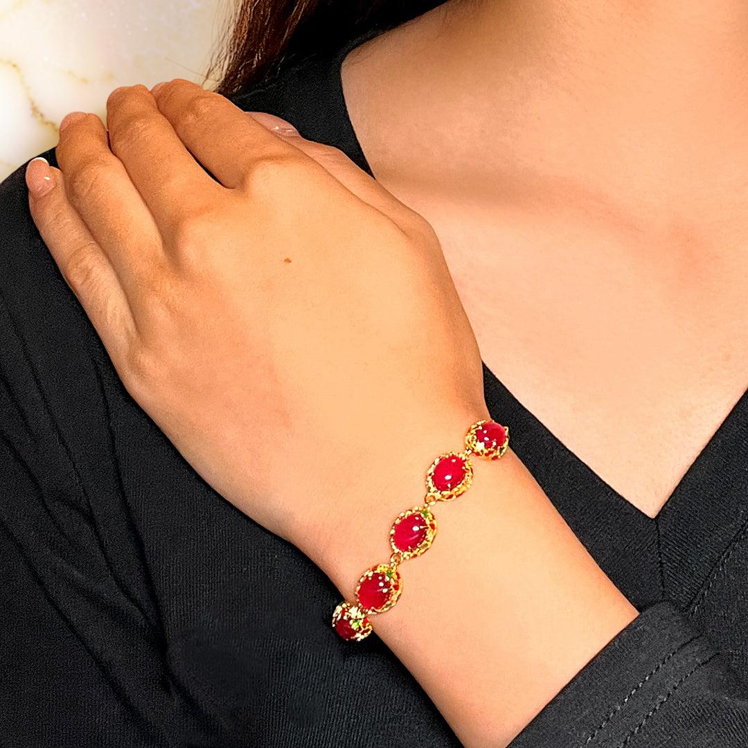 Bracelet Cornaline – Jardin Impérial, Argent