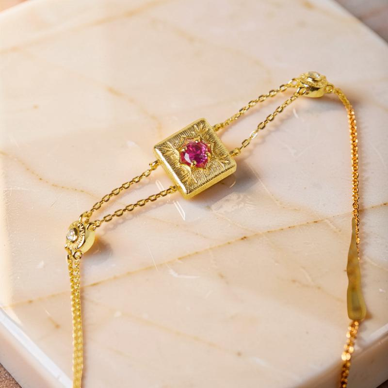 Bracelet Cornaline – Joie de vivre, Argent Plaqué Or