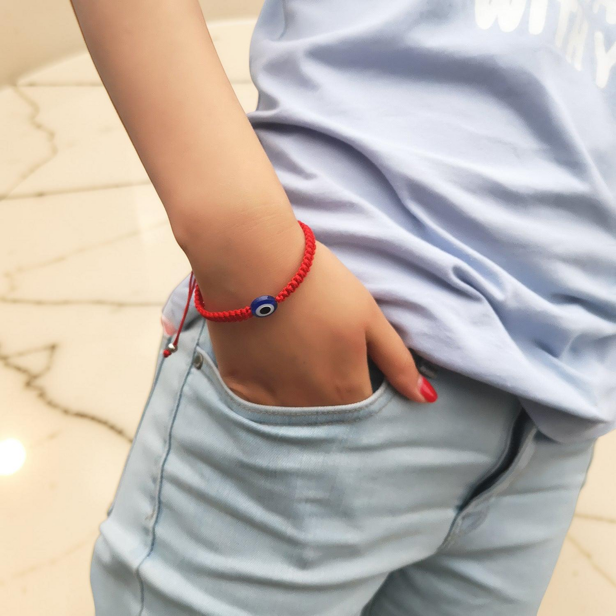 Bracelet Mauvais Œil – Bouclier Éthéré, Fil Rouge