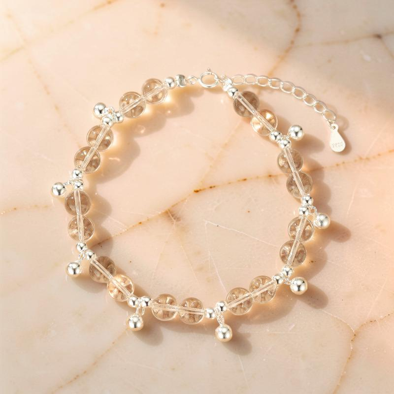 Bracelet Cristal de Roche – Éclat de Pureté, Argent