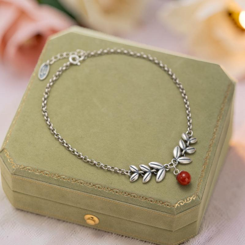 Bracelet de Cheville Agate – Séduction Fleurie, Argent