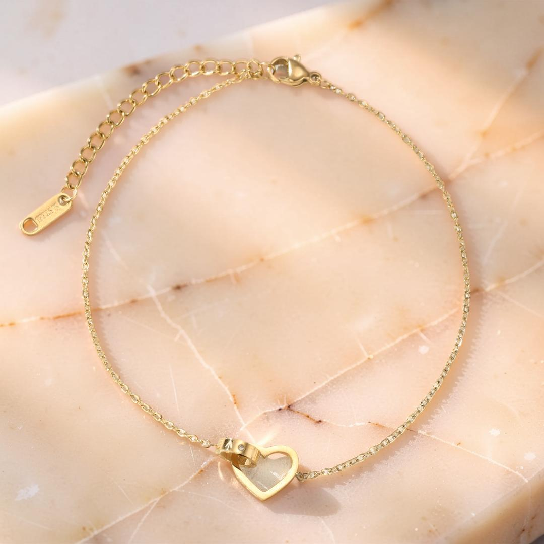 Bracelet de Cheville Cœur – Doux Frisson