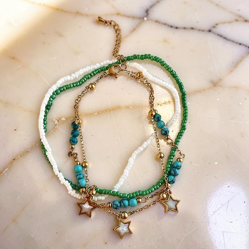 Bracelet de Cheville Coquillage – Marée Tropicale