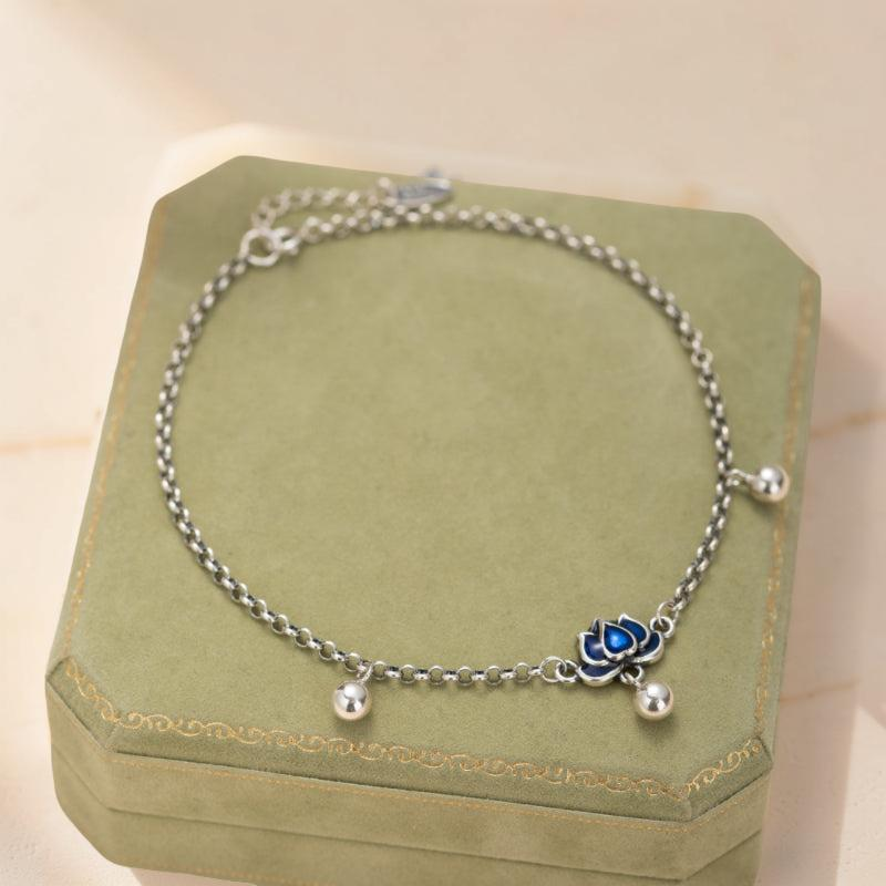Bracelet de Cheville Lotus – Clochette, Argent