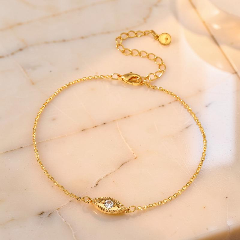 Bracelet de Cheville Mauvais Œil – Aura d'Égypte, Plaqué Or