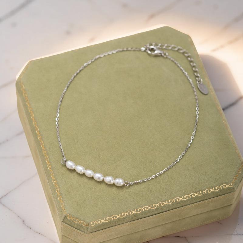 Bracelet de Cheville Perle – Charme Délicat, Argent