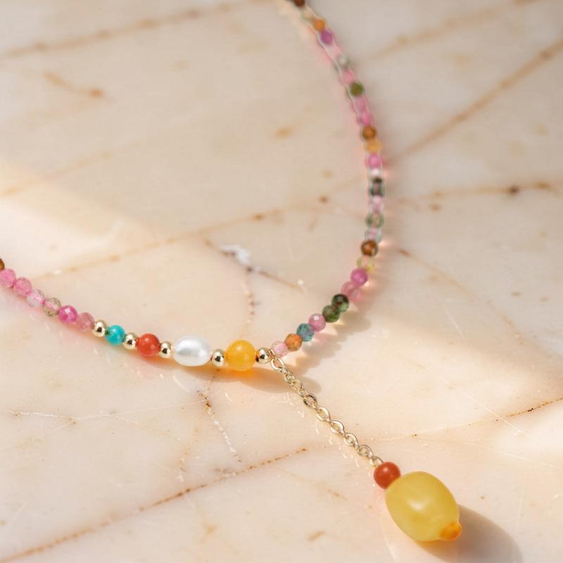 Bracelet de Cheville Tourmaline – Joie Vibrante, Plaqué Or