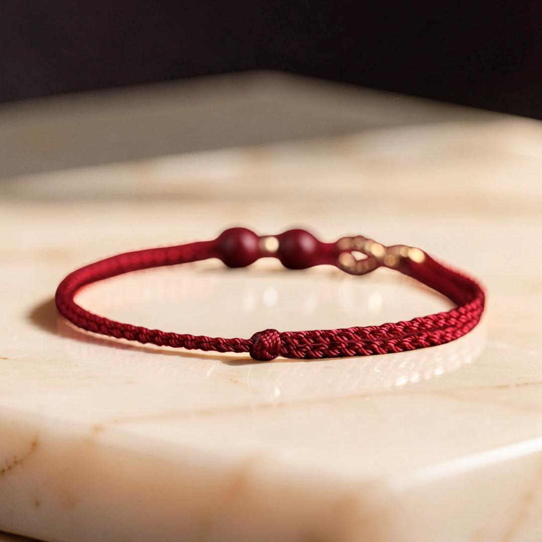 Bracelet Fil Rouge – Bonheur Infini, Plaqué Or
