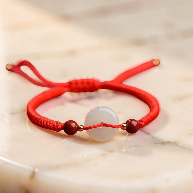 Bracelet Cordon Jade et Cinabre – Sérénité