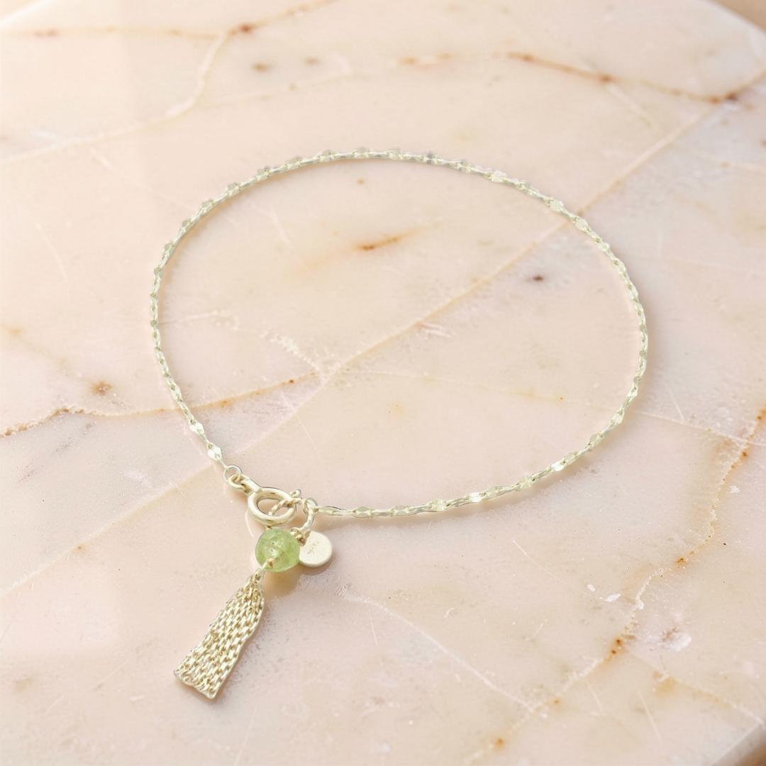 Bracelet Fin en Amazonite, Lapis Lazuli ou Péridot – Petits Éclats