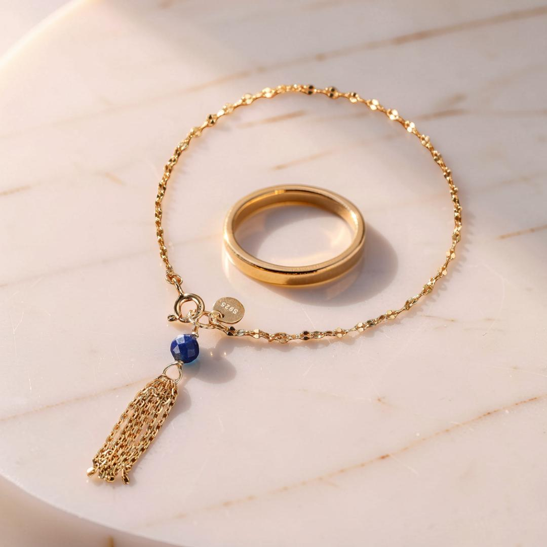 Bracelet Fin en Amazonite, Lapis Lazuli ou Péridot – Petits Éclats