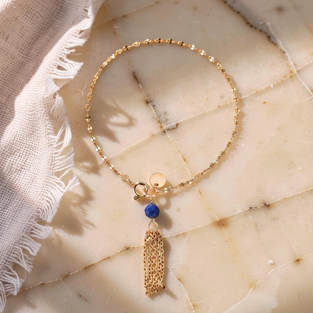 Bracelet Fin en Amazonite, Lapis Lazuli ou Péridot – Petits Éclats